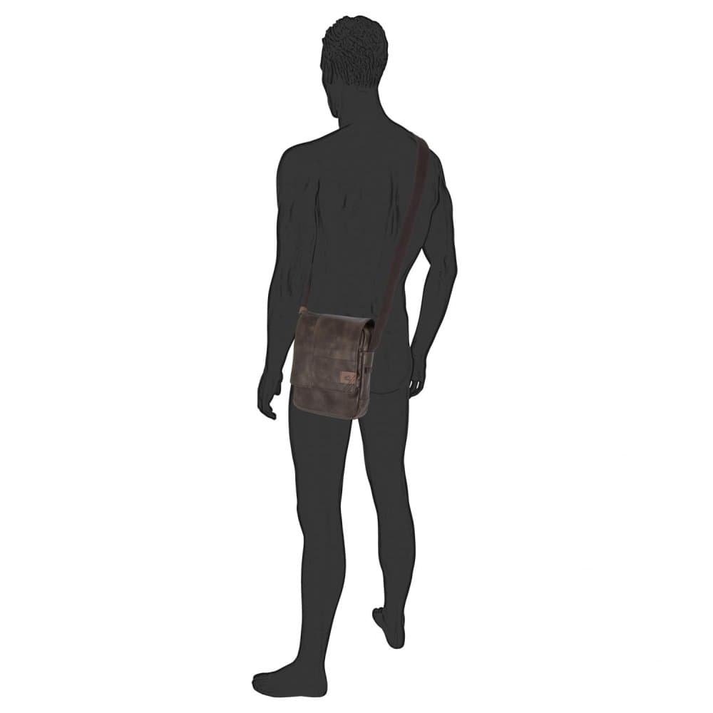Taška přes rameno LAOS FLAP BAG S 001048 tmavě hnědá - náhled 5
