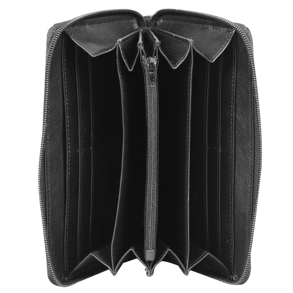 New bags leather Dámská kožená dlouhá peněženka 72658 černá - náhled 4