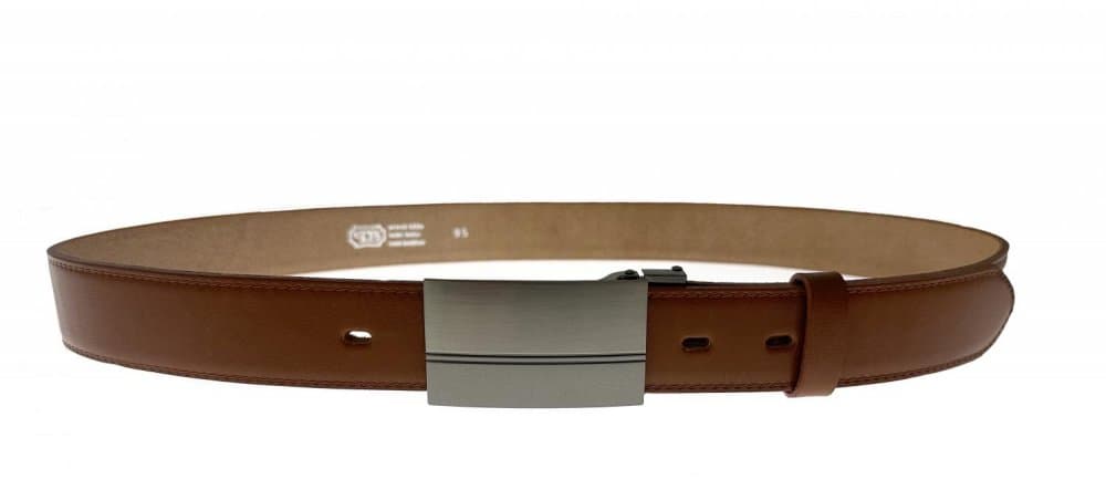 Pánský kožený společenský opasek s plnou sponou 35-020-1PS-48 NEW 100 cm - náhled 2