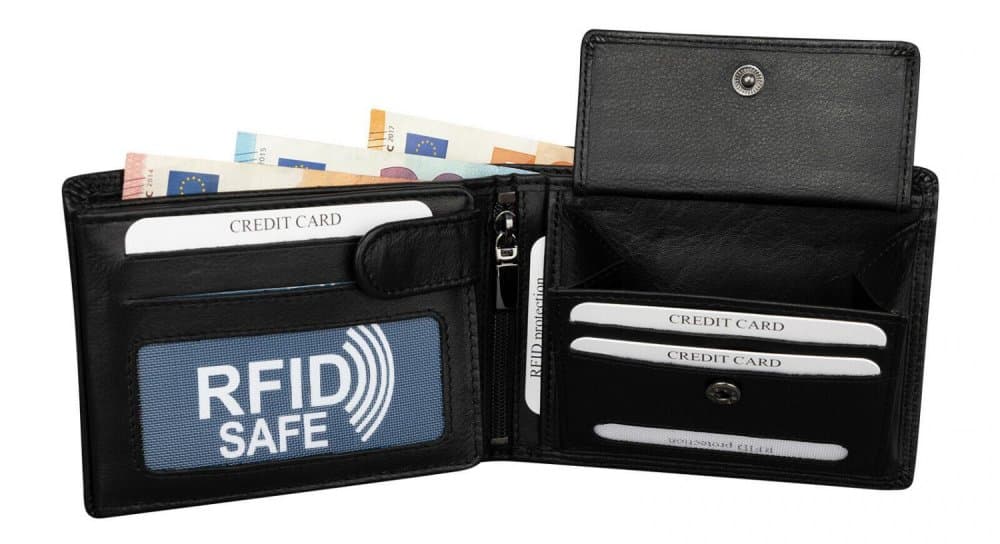 Pánská peněženka kožená černá s RFID ochranou LBC-107 - náhled 5