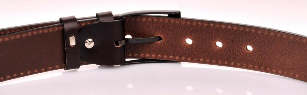 Pánský kožený hnědý pásek 17-1-40 115 cm - náhled 4
