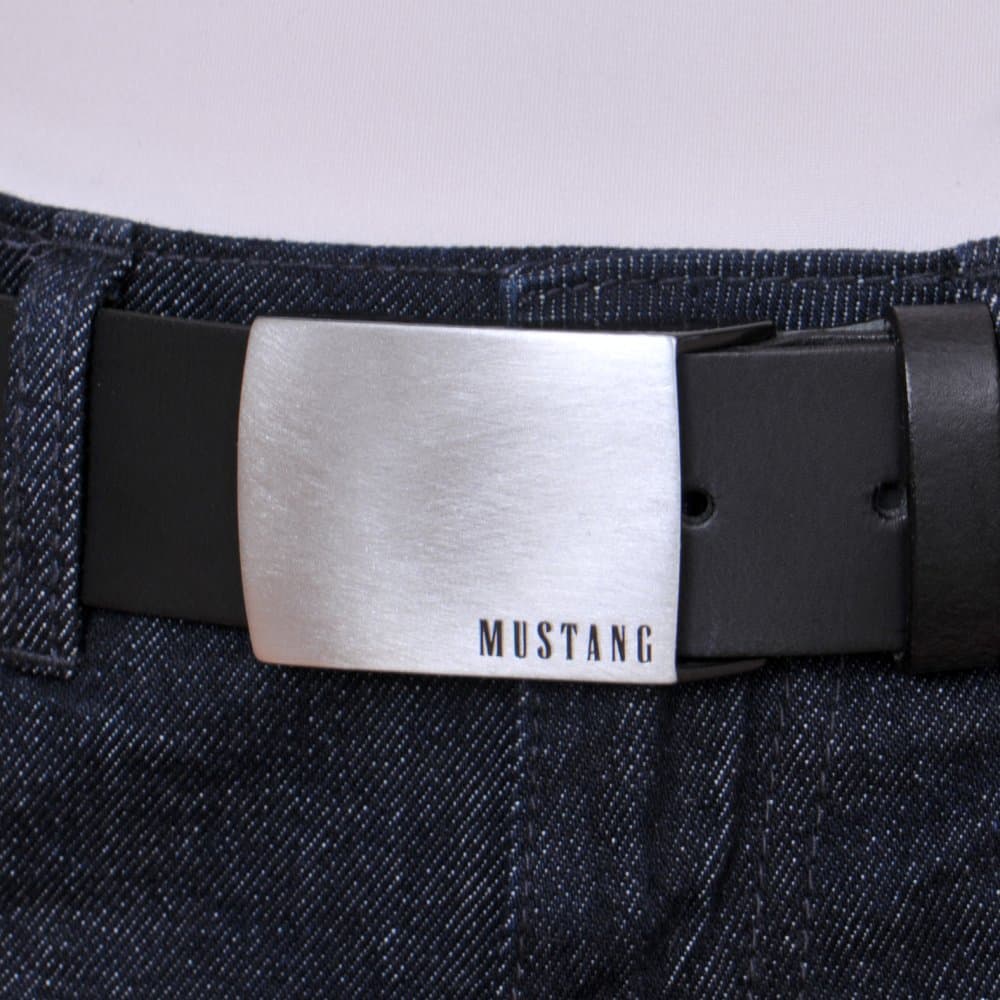 Kožený pásek Mustang MG2102L15-0791 černý 110 cm - náhled 5