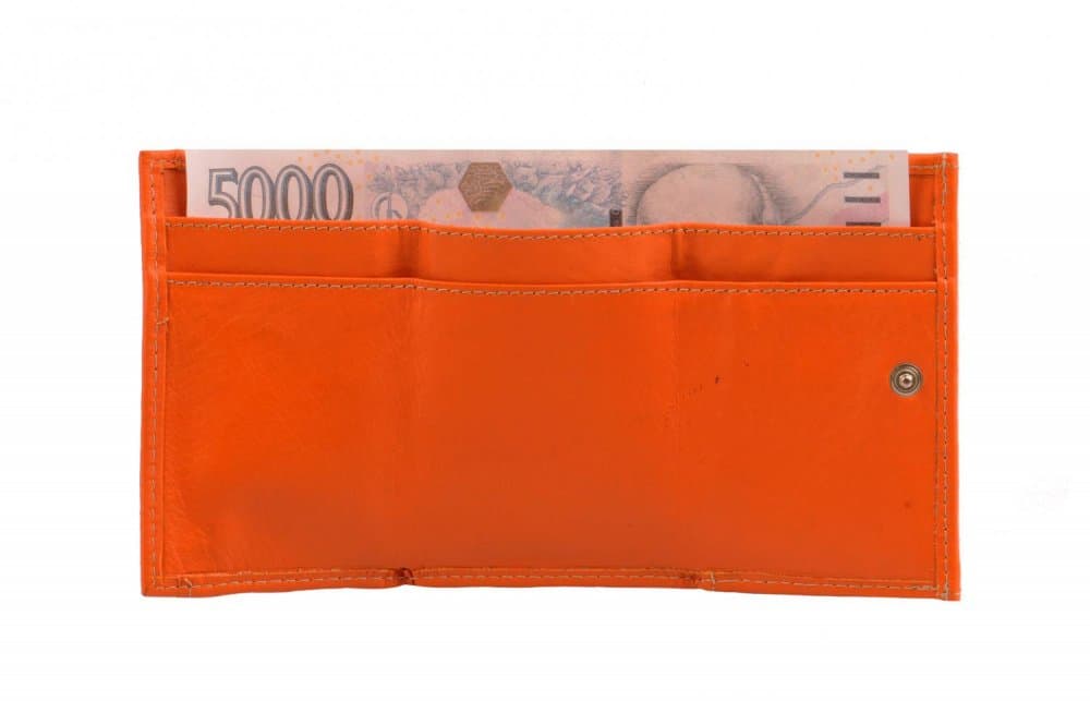 Dámská malá kožená peněženka 511-4392A oranžová - náhled 4