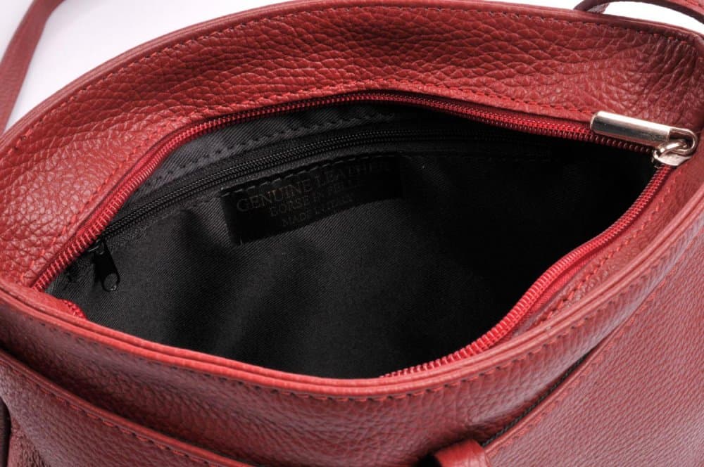 MaxFly kožená kabelka 5085 bordo - náhled 3