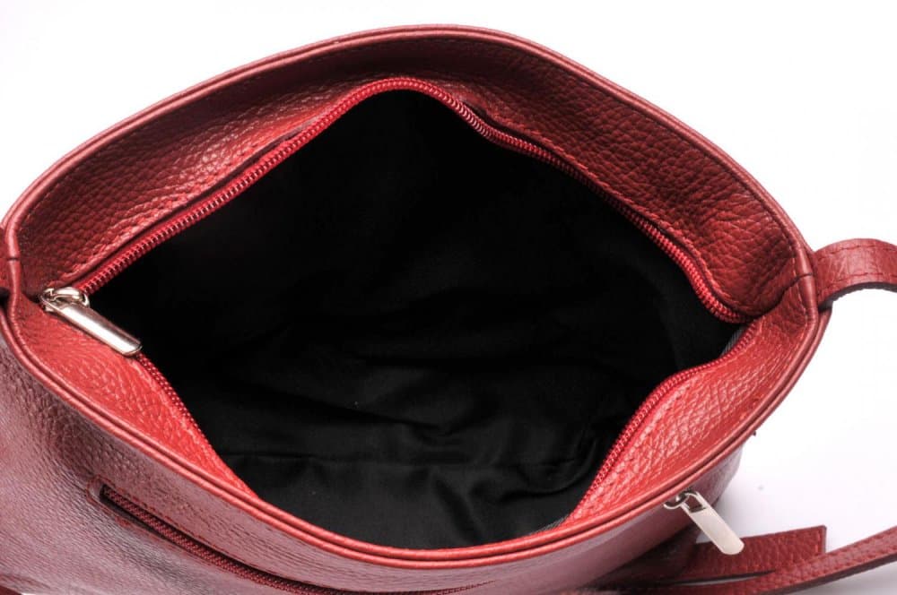 MaxFly kožená kabelka 5085 bordo - náhled 4