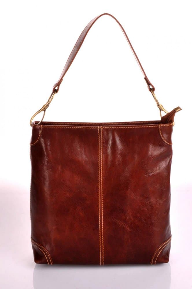 Giglio leather velká kožená kabelka 307 hnědá - náhled 3