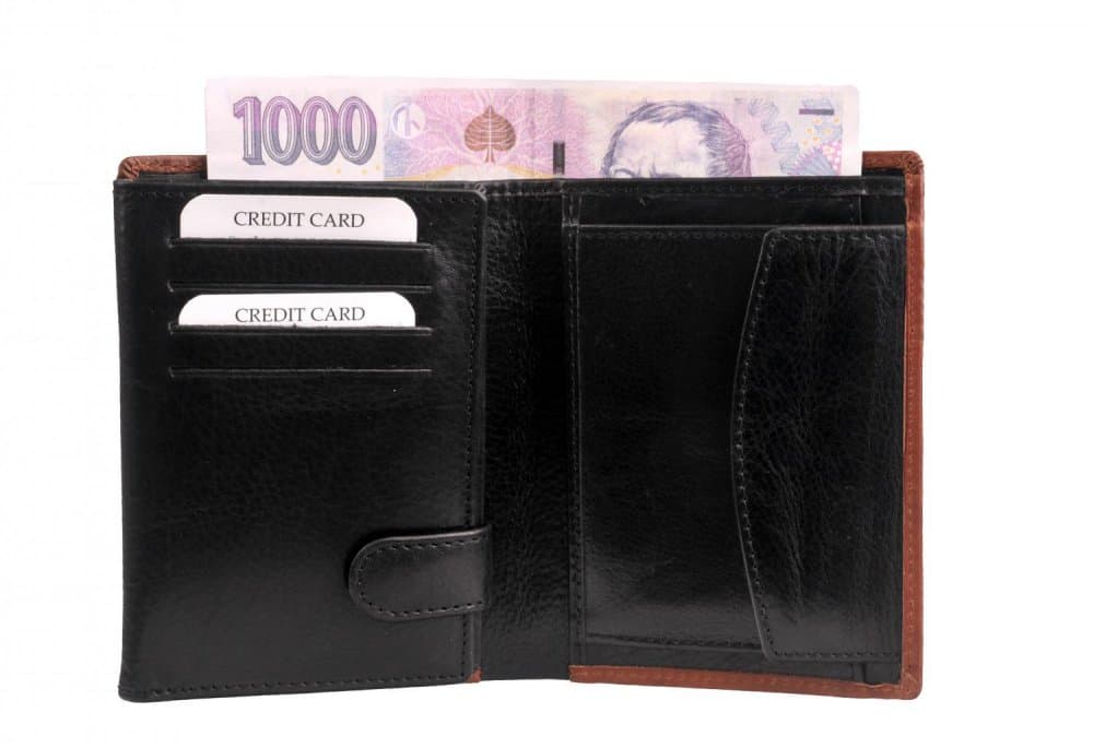 Pánská peněženka kožená SEGALI SG-101 A koňak/černá - náhled 3