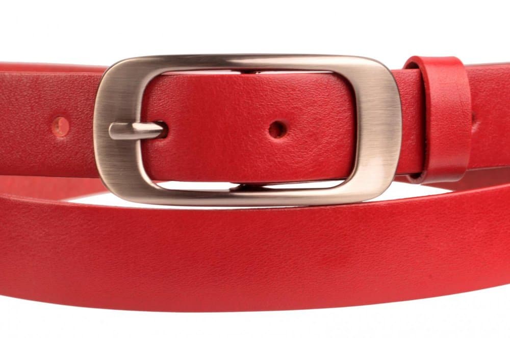 Dámský úzký kožený pásek Penny Belts 173-93 červený 100 cm - náhled 3