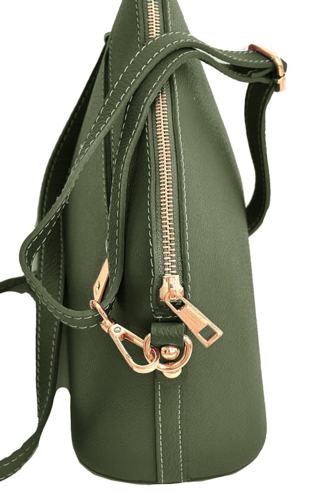MaxFly dámská kožená kabelka crossbody 5232 zelená - oliva - náhled 3