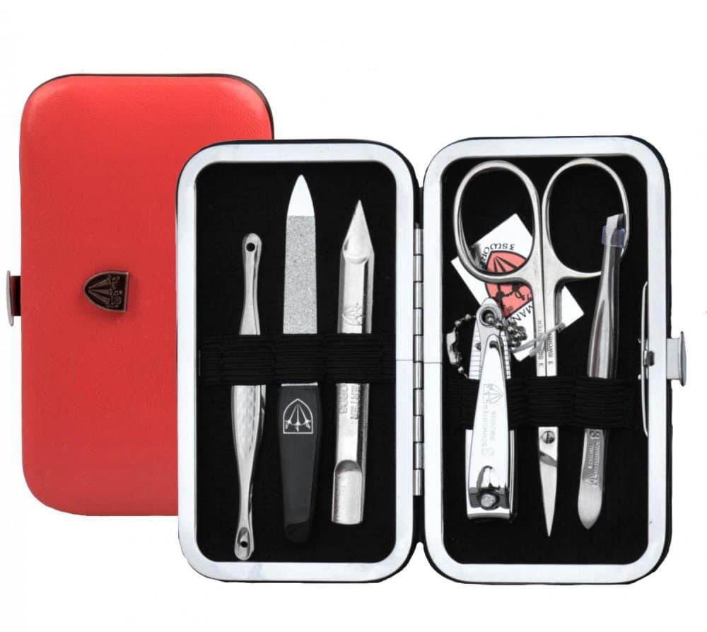 Menší 6-ti dílná sada na manikúru 7848 MC N RED/SILVER