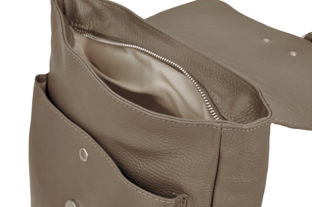 MaxFly Kožený batoh dámský 6007 světle hnědý - taupe - náhled 5