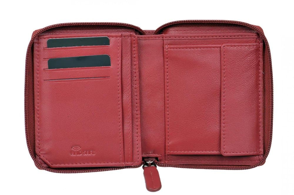 Kožená peněženka Bugatti Banda 49133416 červená celá na zip - náhled 3