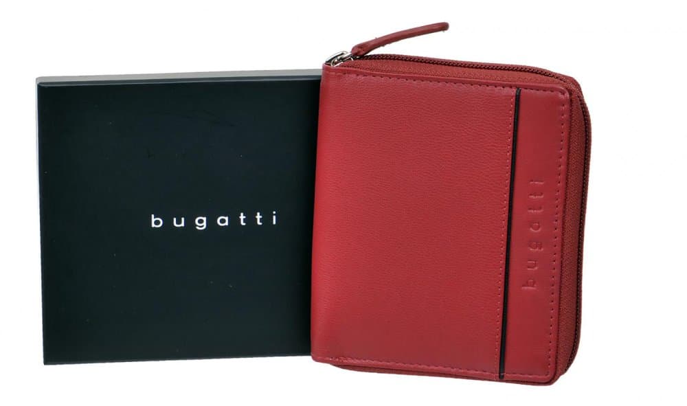 Kožená peněženka Bugatti Banda 49133416 červená celá na zip - náhled 5