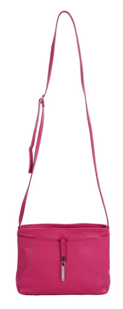 MaxFly kožená kabelka 5085 růžová - fuxia - náhled 3