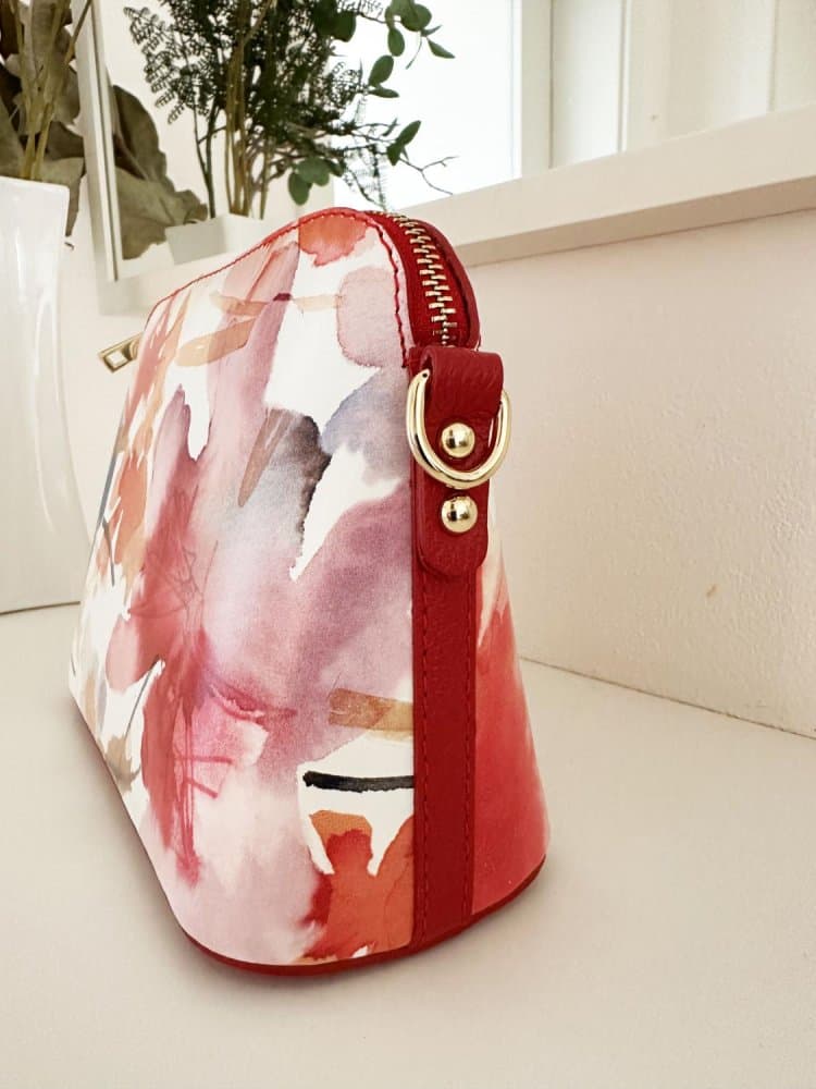 MaxFly dámská kožená kabelka crossbody 52321 červená - náhled 3