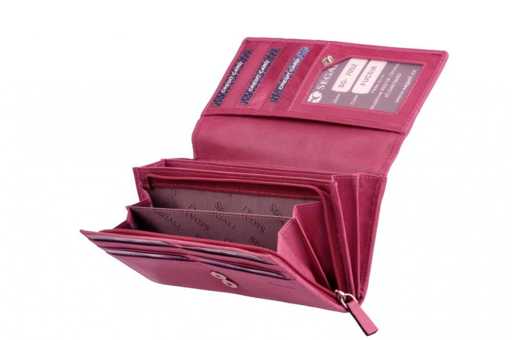 Dámská peněženka kožená SEGALI 7052 fuchsia - náhled 5