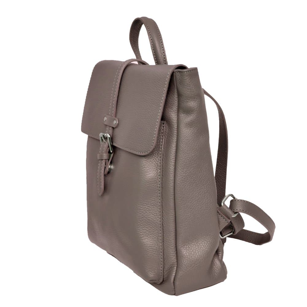 MaxFly Kožený batoh dámský 6007 světle hnědý - taupe - náhled 3