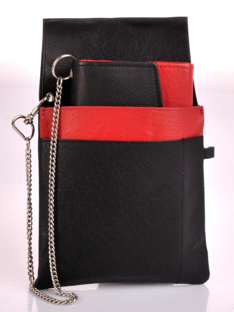 Kožená kasírka s pouzdrem 552-785 black/red - náhled 2
