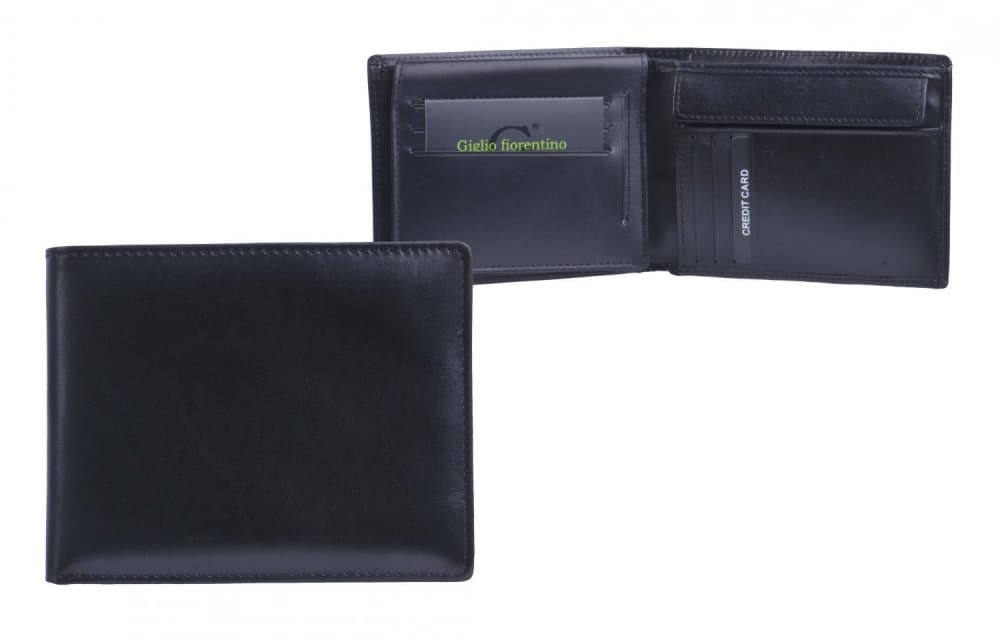 Giglio leather Pánská peněženka GF-011 černá zipová kapsa na mince - náhled 2