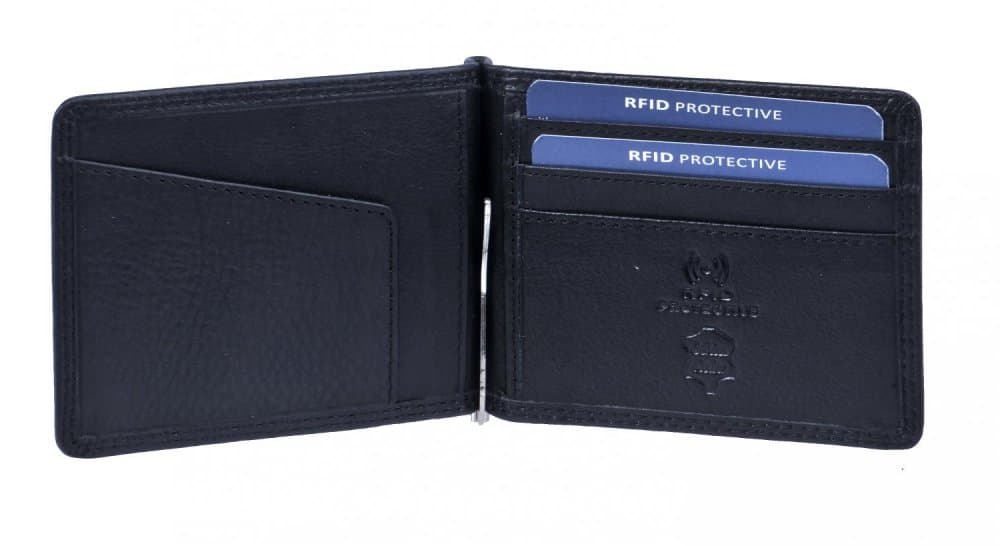 Kožená dolarka bez kapsy na drobné černá s RFID ochranou KFF-25 - náhled 4
