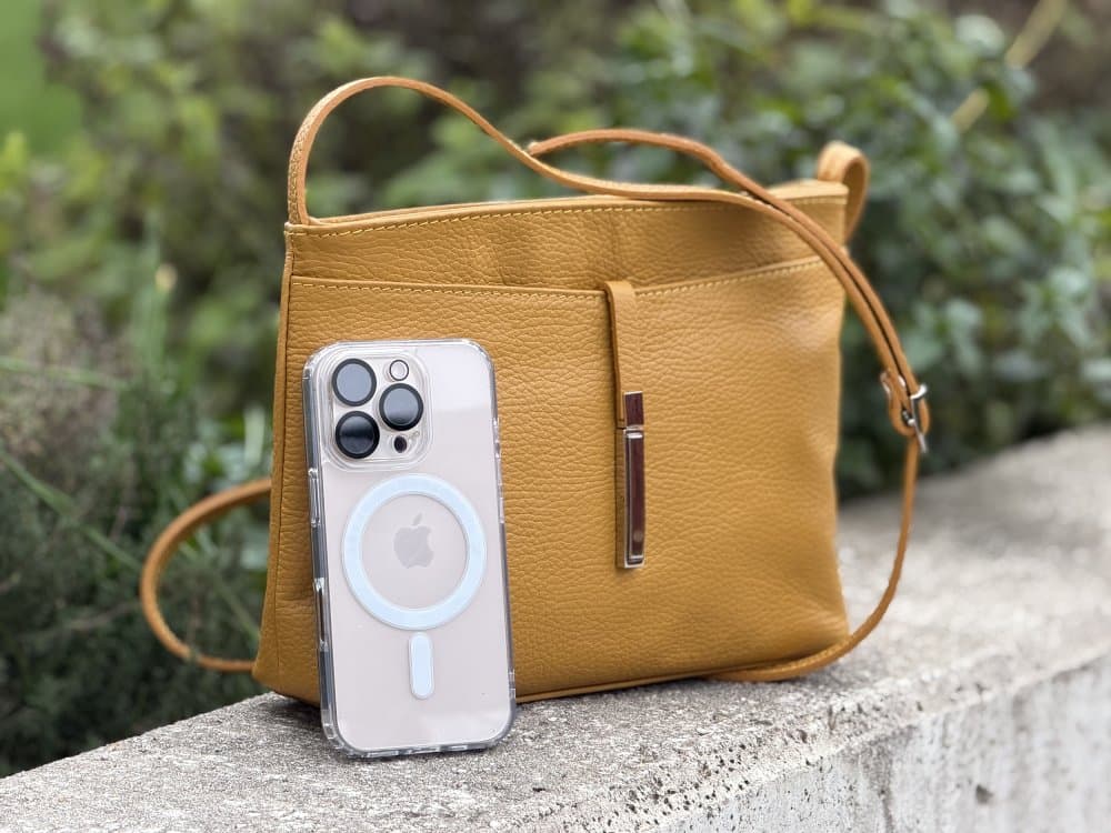 Dámská kožená crossbody kabelka 5085 tmavě žlutá - náhled 1
