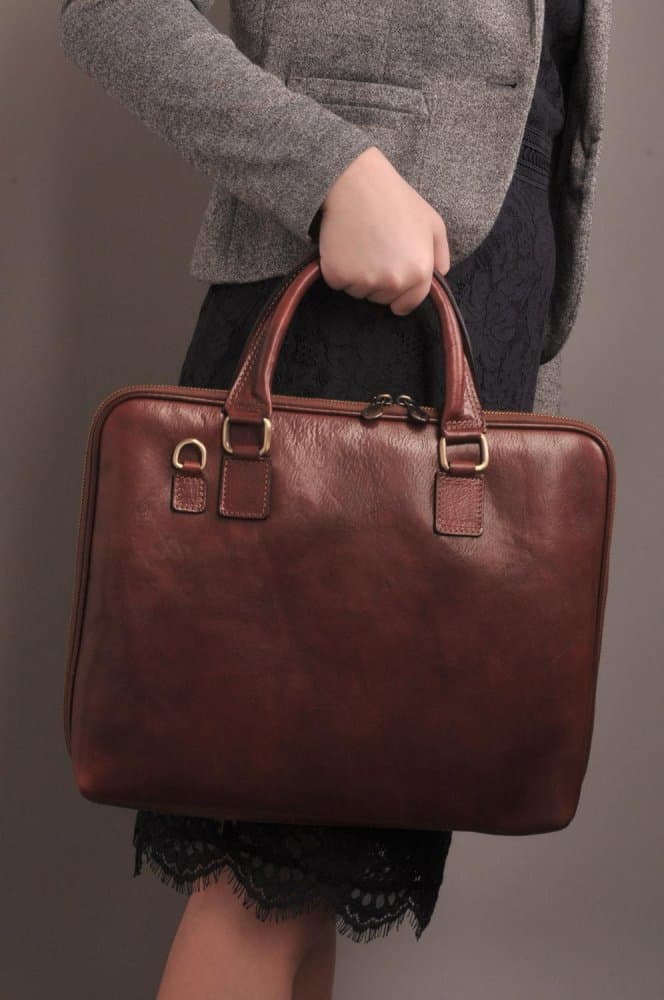 Giglio leather Dámská kožená crossbody aktovka 3920 hnědá