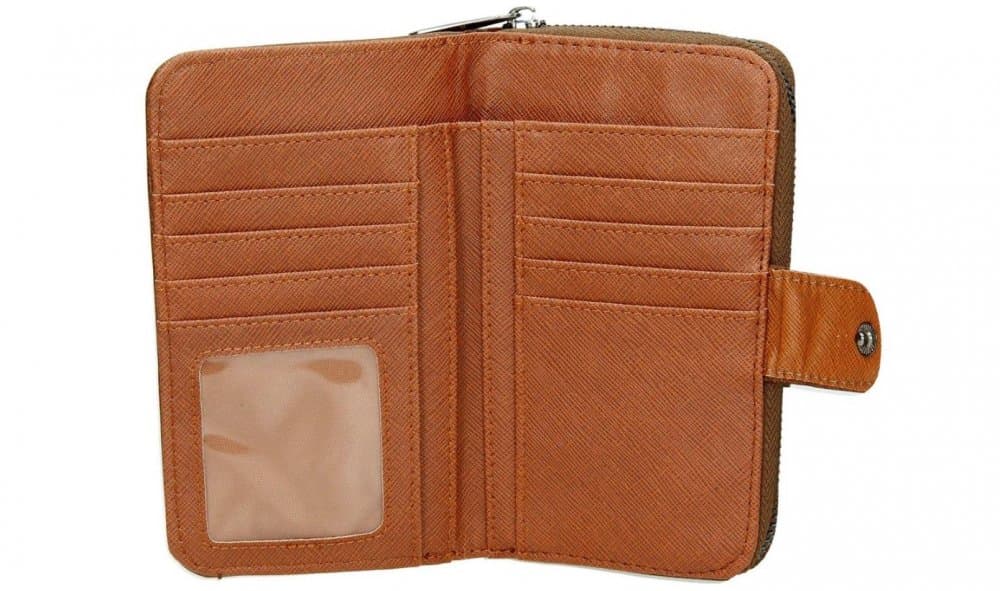 Dámská koženková peněženka na zip 72003-005 přírodní hnědá - náhled 2