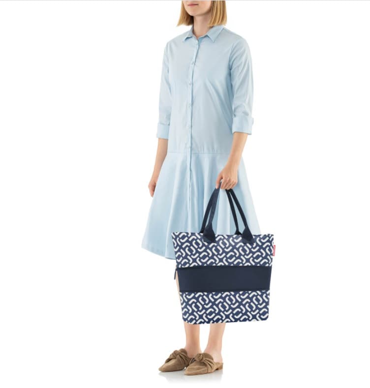 Elegantní nákupní kabelka na zip Reisenthel shopper e1 signature navy RJ4073 - náhled 4