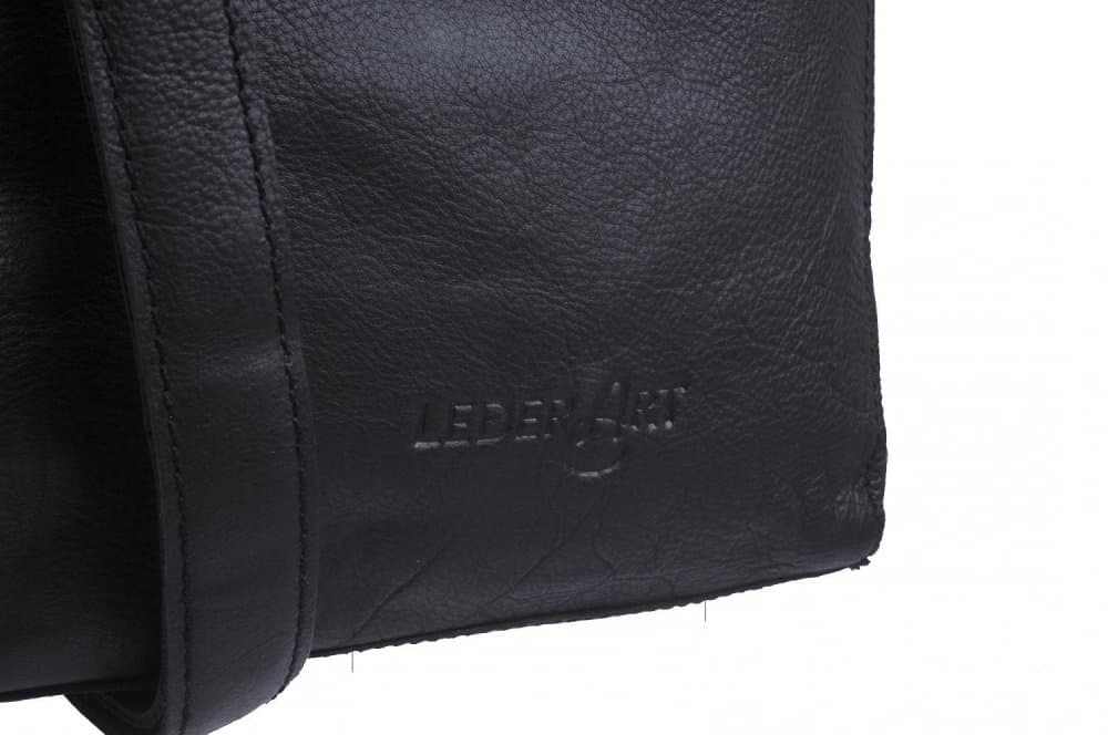 Velká kožená shopper kabelka LA-124 černá - náhled 4
