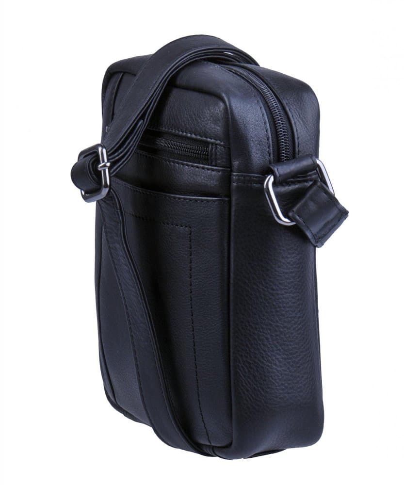 New bags leather - Pánská kožená taštička přes rameno černá LB-254 - náhled 5