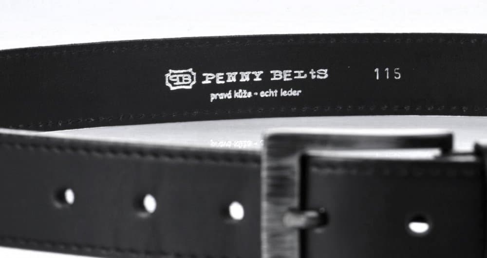 Pánský kožený pásek Jeans 14-1-60 černý 100 cm - náhled 5