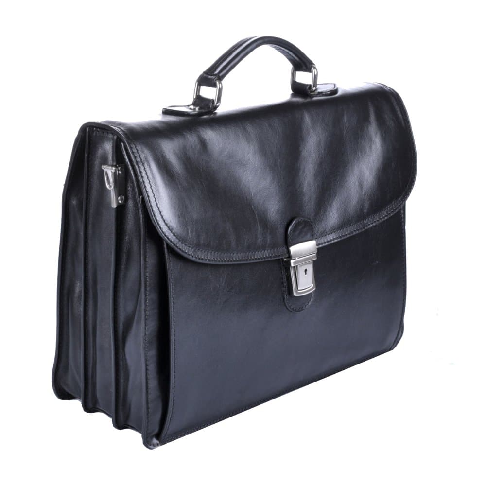 Giglio leather kožená aktovka 1050 černá stříbrné kování - náhled 2