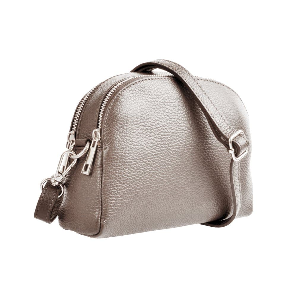 MaxFly, Malá kožená crossbody kabelka 5684 hnědá taupe - náhled 3