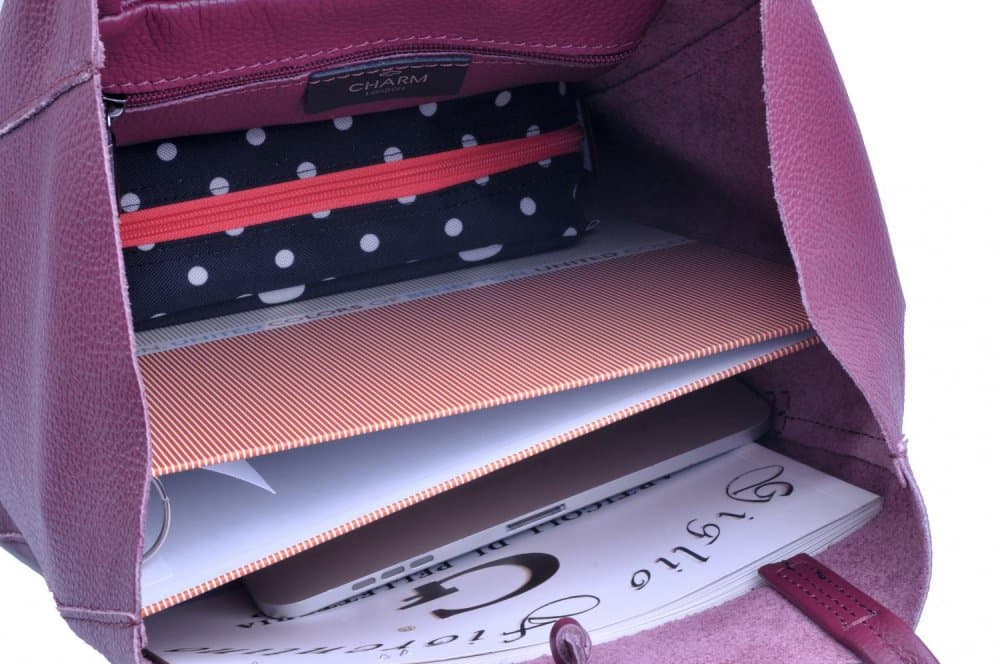 Charm London velká kožená kabelka L429 světle hnědá - náhled 4