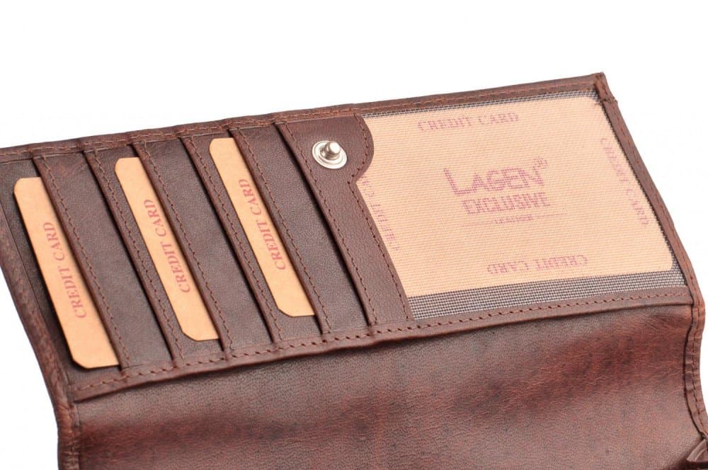 Dámská kožená peněženka Lagen BLC/4226/419 – hnědá - náhled 3