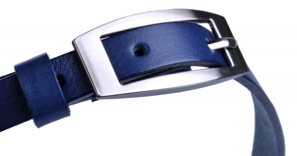 Penny Belts Dámský kožený úzký pásek tmavě modrý 15-2-56 105 cm - náhled 3