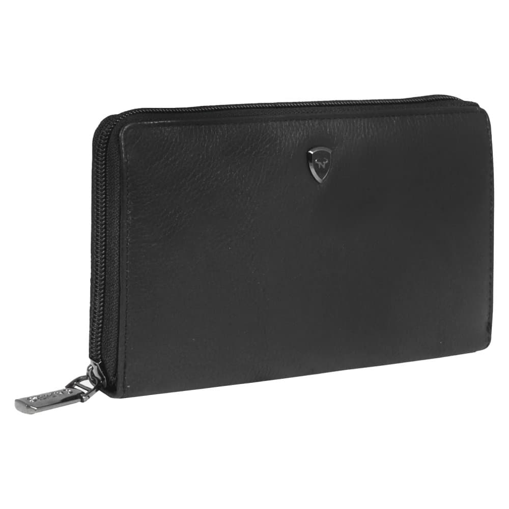 New bags leather Dámská kožená dlouhá peněženka 72658 černá - náhled 2