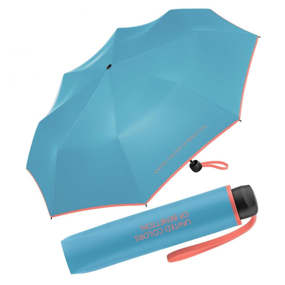 Dámský skládací deštník Benetton Super Mini Bachelor button 56309 světle modrý