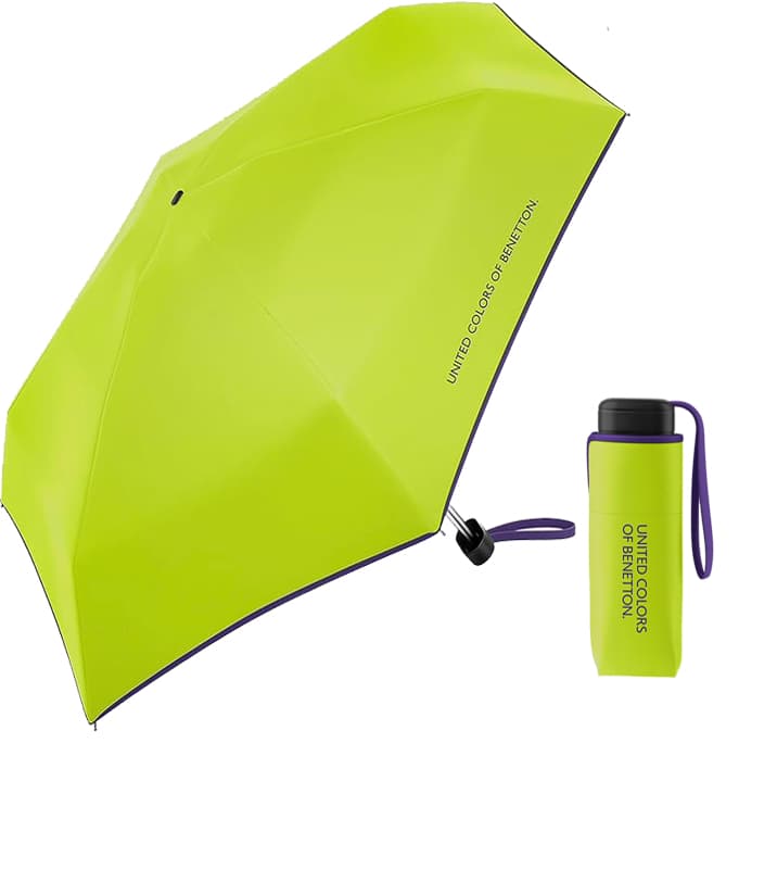 Dámský skládací deštník Benetton Ultra Mini flat Kiwi Colada 56498 zelený