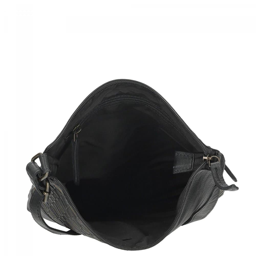 Enrico Benetti Sicily proplétaná kožená crossbody kabelka 89031-001 černá - náhled 5