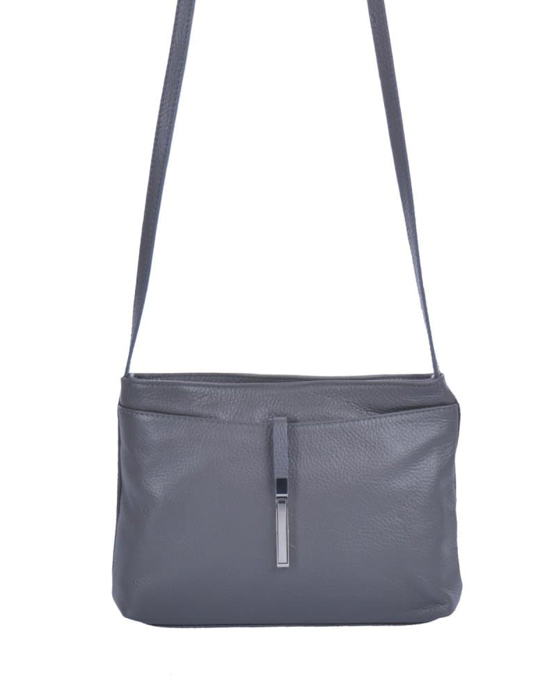 MaxFly Dámská kožená crossbody kabelka 5085 šedá - náhled 1