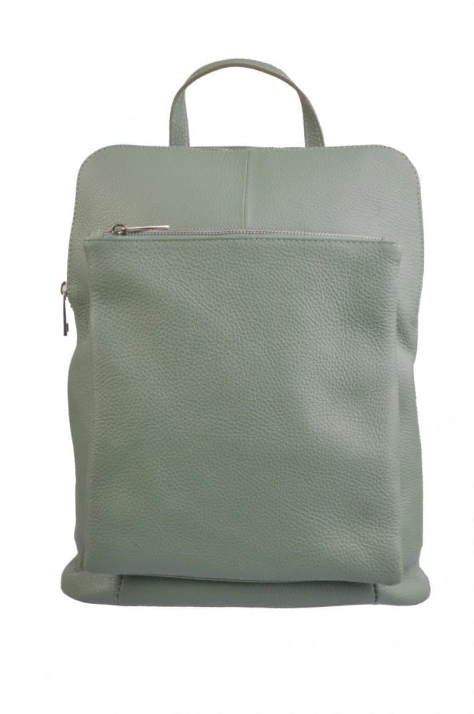 MAXFLY kožený batoh 5220 světle zelený - náhled 2