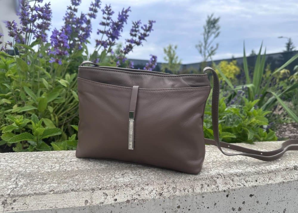 MaxFly kožená kabelka 5085 taupe - nugátová - náhled 1
