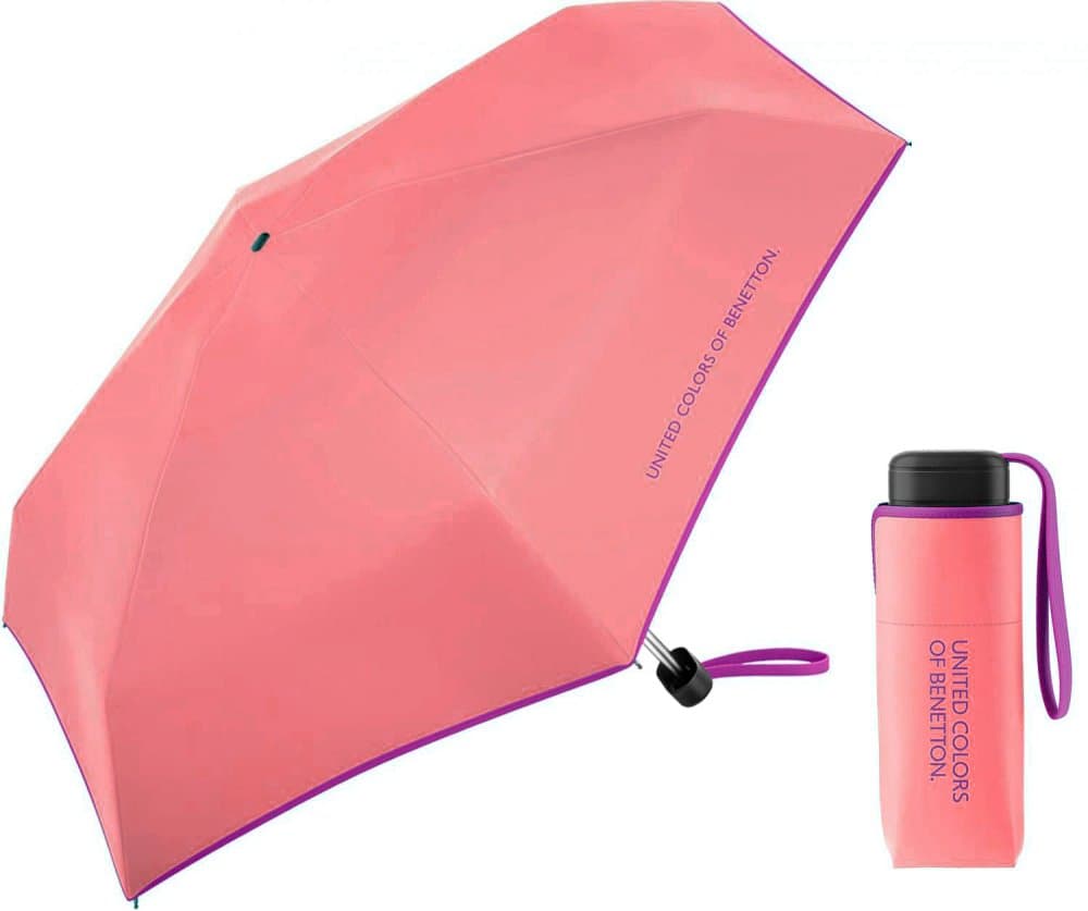 Dámský skládací oranžový deštník Benetton Ultra Mini flat georgia peach 56503 - náhled 1