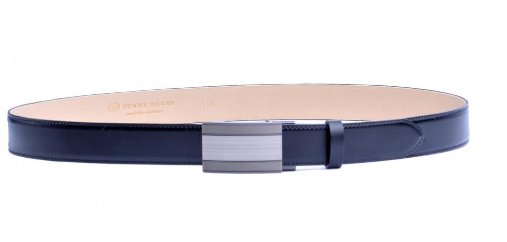 pánský kožený opasek s automatickou přezkou 35-020-A7-60 černý 3,5 cm 105 cm Kůže Černá - náhled 1