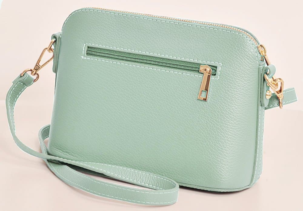 Maxfly, dámská kožená kabelka crossbody 5232 zelená - mátová - náhled 2