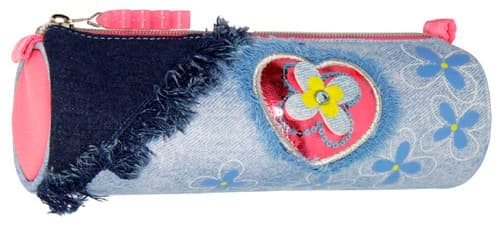Dívčí školní penál ovál Jeans 025815