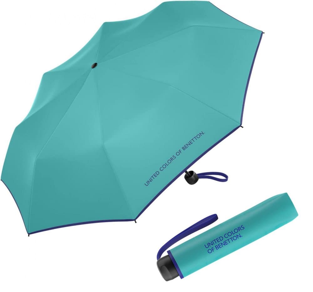 Dámský skládací deštník Benetton Super Mini turquoise 56307 tyrkysový - náhled 1