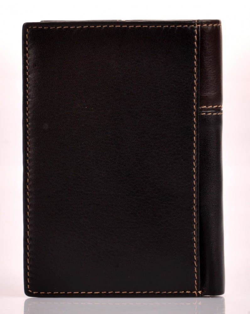 Kožené pouzdro na doklady nebo peněženka bez drobných 513-2220A black/brown - náhled 2
