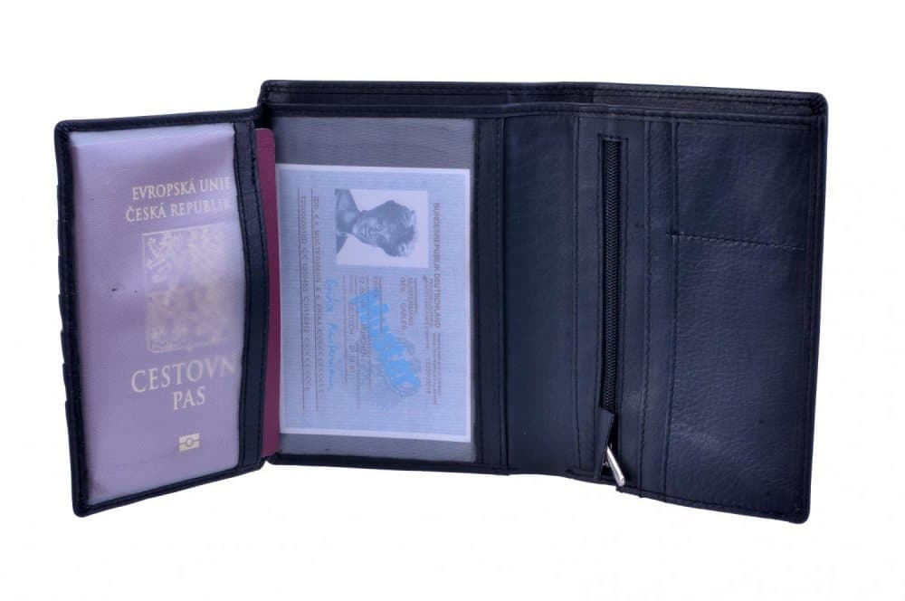 New bags leather Kožené pouzdro na pas a doklady 6056 černé - náhled 5